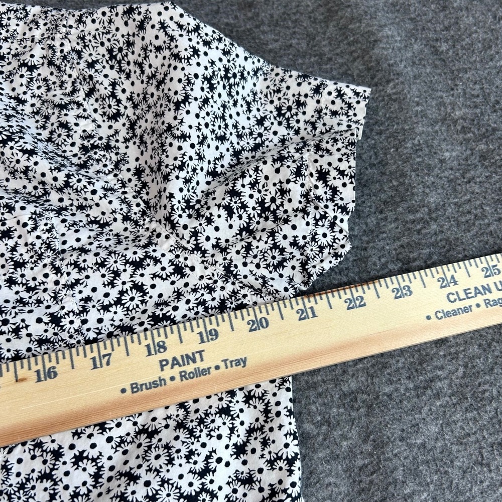 Levis Mens Short Sleeve Button Down Shirt Black White Floral Daisy Cotton Small - Picture 5 of 8